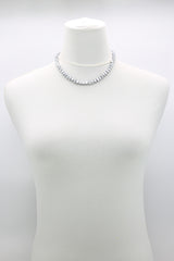 Recycled wood Cube shape beads minimalist classic necklace - Short