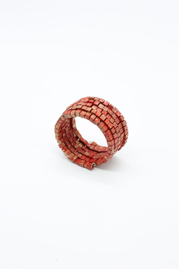 Pashmina Wooden Beads Snake Bracelet - Hand-painted