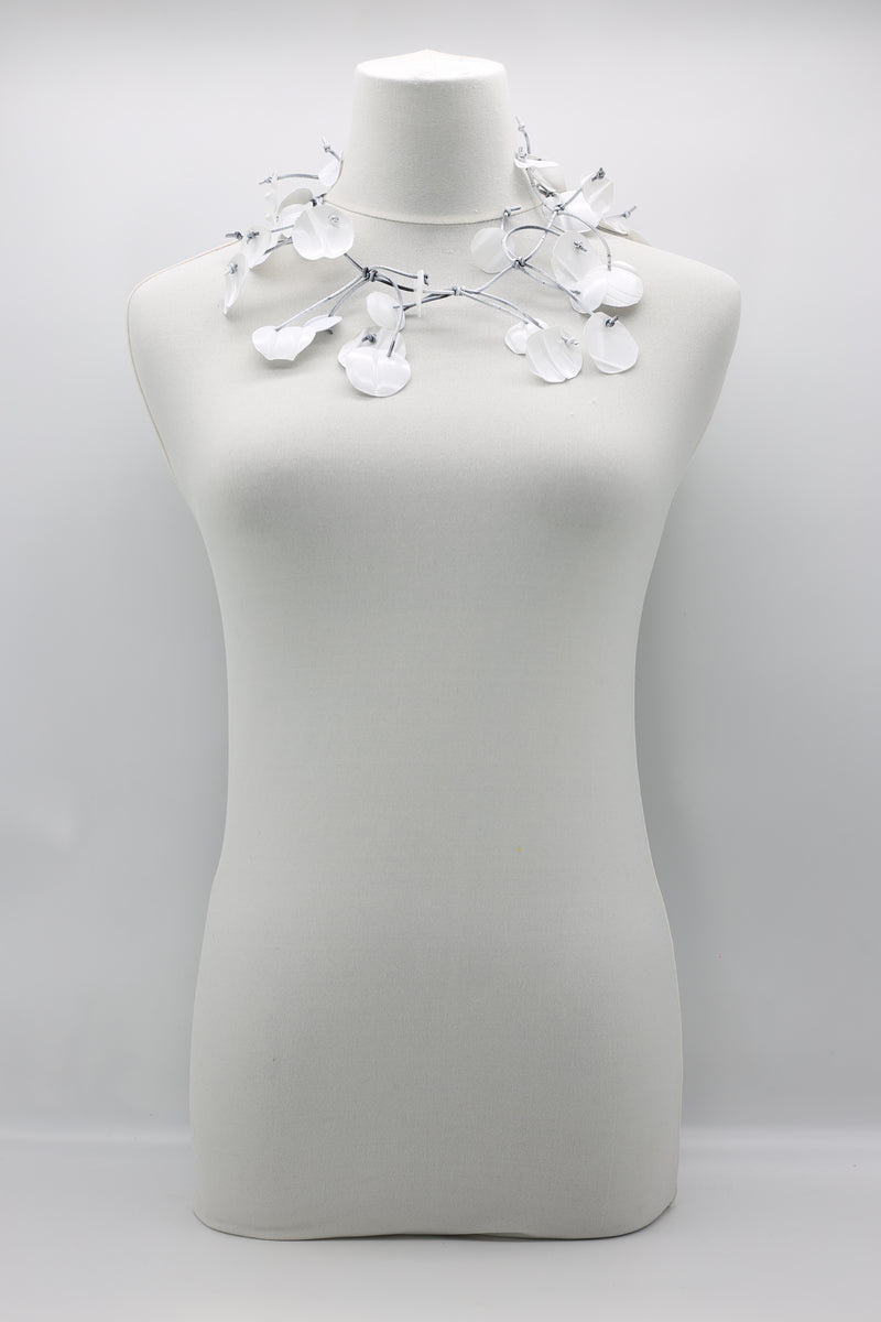 Aqua Water Lily Leaf Necklaces - Hand-painted - Short - Jianhui London