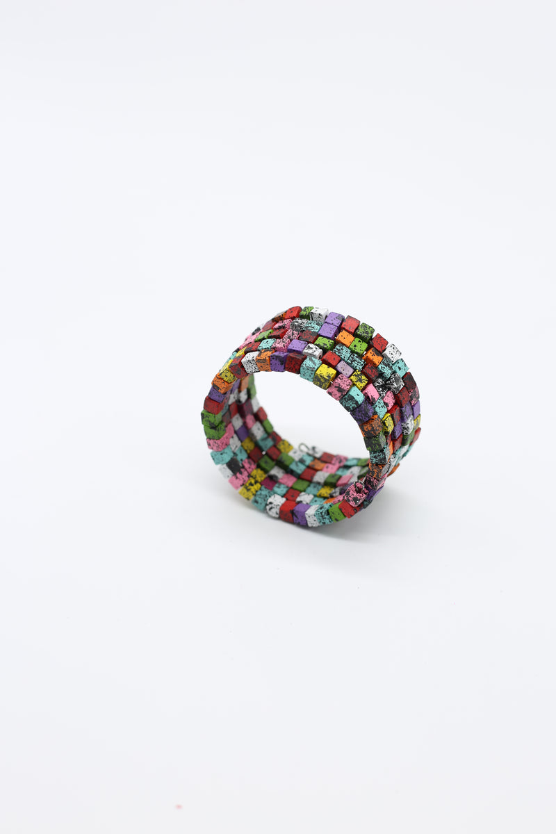 Pashmina Wooden Beads Snake Bracelet - Hand-painted
