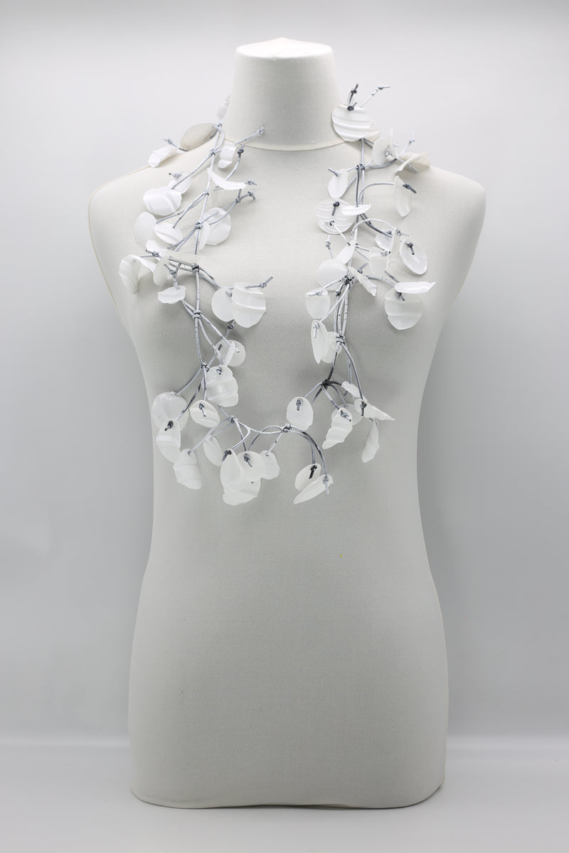 Aqua Water Lily Leaf Necklaces - Hand-painted - Long - Jianhui London