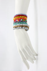 Recycled wood Cube shape beads minimalist classic Bracelet