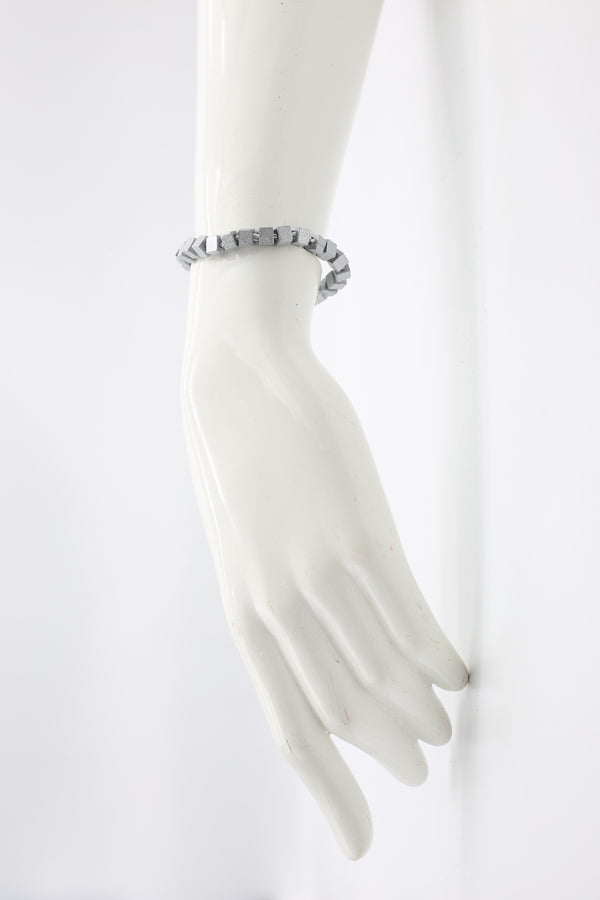 Recycled wood Cube shape beads minimalist classic Bracelet