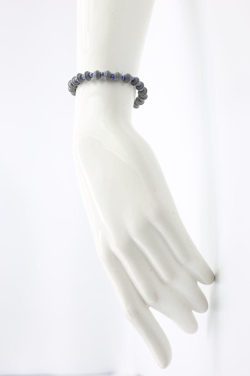 Recycled wood UFO shape beads minimalist classic Bracelet