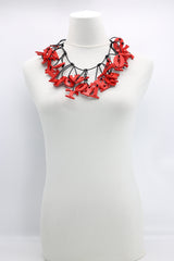 Handmade VOTE Letter Statement Necklace – Recycled Wood Bold Statement Jewelry - short