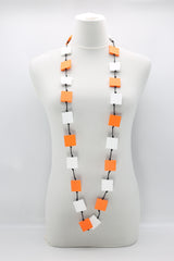 RECYCLE WOOD SQUARE NECKLACE -DUO - Jianhui London