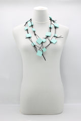 Wooden Squares on Leatherette Chain Necklaces - Jianhui London