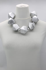 Recycled Wood Chunky Diamond Necklace – Ethical Fashion Jewelry