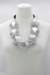 Recycled Wood Chunky Diamond Necklace – Ethical Fashion Jewelry