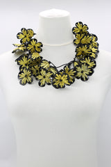 Eco-Friendly Handmade Poppy Necklace | Recycled Plastic & Hand Embroidered Ribbon Jewelry