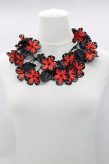 Eco-Friendly Handmade Poppy Necklace | Recycled Plastic & Hand Embroidered Ribbon Jewelry