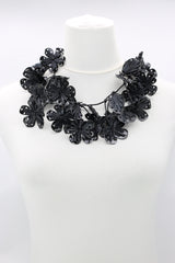 Eco-Friendly Handmade Poppy Necklace | Recycled Plastic & Hand Embroidered Ribbon Jewelry