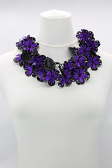 Eco-Friendly Handmade Poppy Necklace | Recycled Plastic & Hand Embroidered Ribbon Jewelry