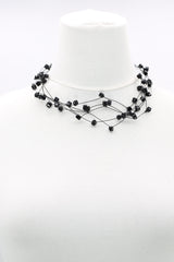 Floating Crystal Necklace – Handmade Minimalist Wedding Jewelry