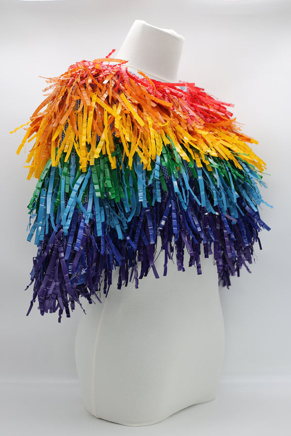 Cape Style Recycled Plastic Fringe Necklace - Rainbow - Jianhui London