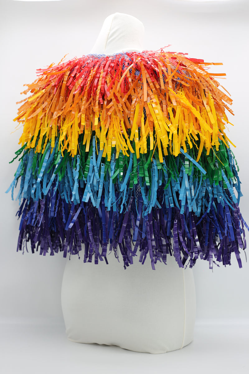 Cape Style Recycled Plastic Fringe Necklace - Rainbow - Jianhui London