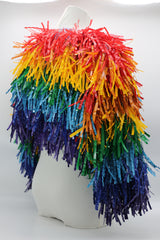 Handmade Recycled Plastic Fringe Shrug - Rainbow - Jianhui London