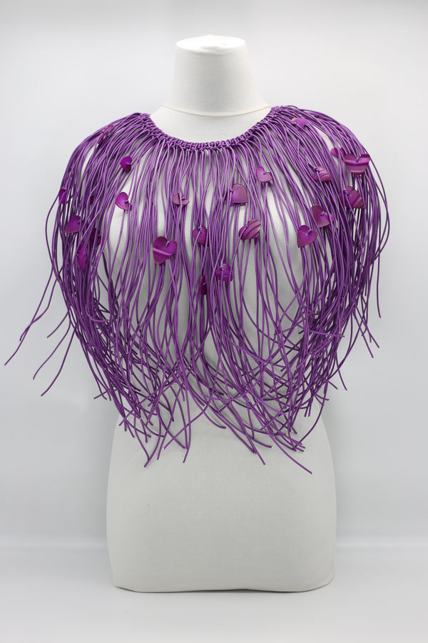 Jimi Hendrix Leatherette & Recycled Plastic Heart Necklace - Jianhui London