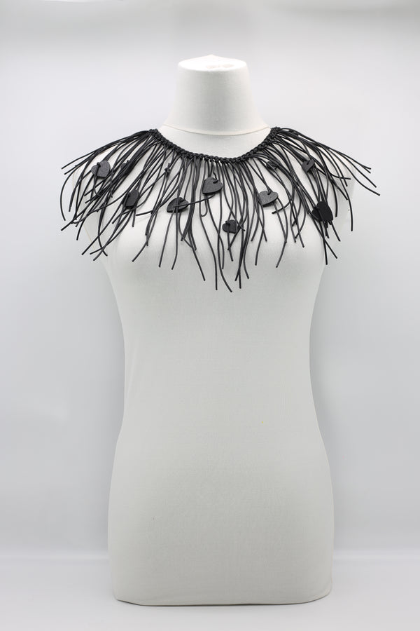 Jimi Hendrix Leatherette & Recycled Plastic Heart Necklace - Jianhui London