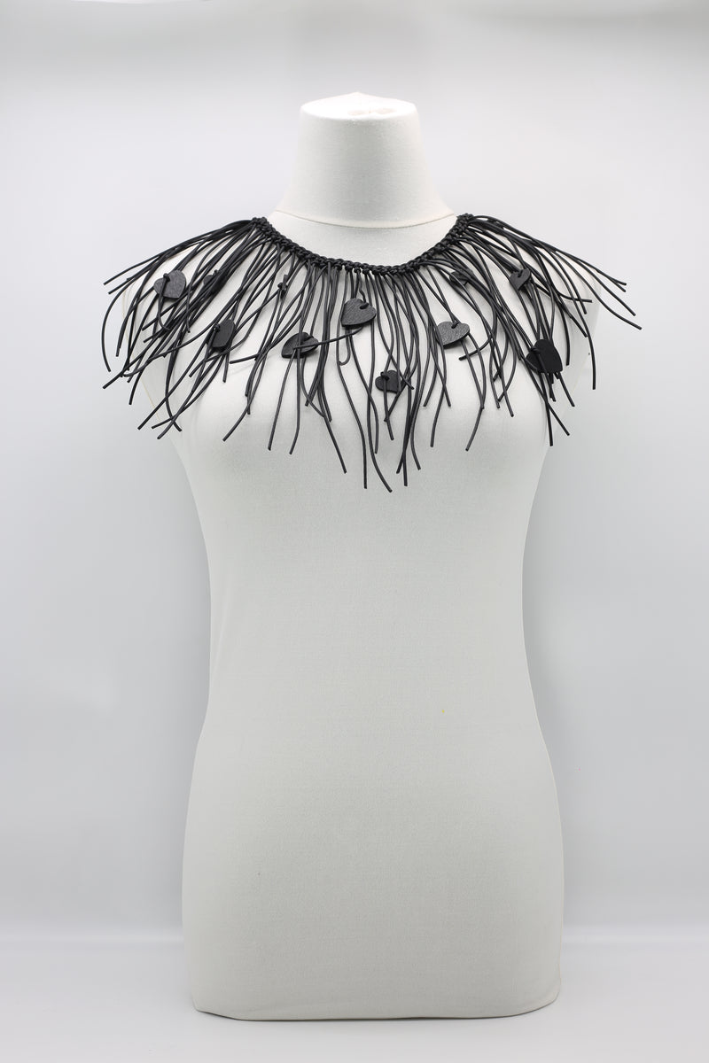 Jimi Hendrix Leatherette & Recycled Plastic Heart Necklace - Jianhui London