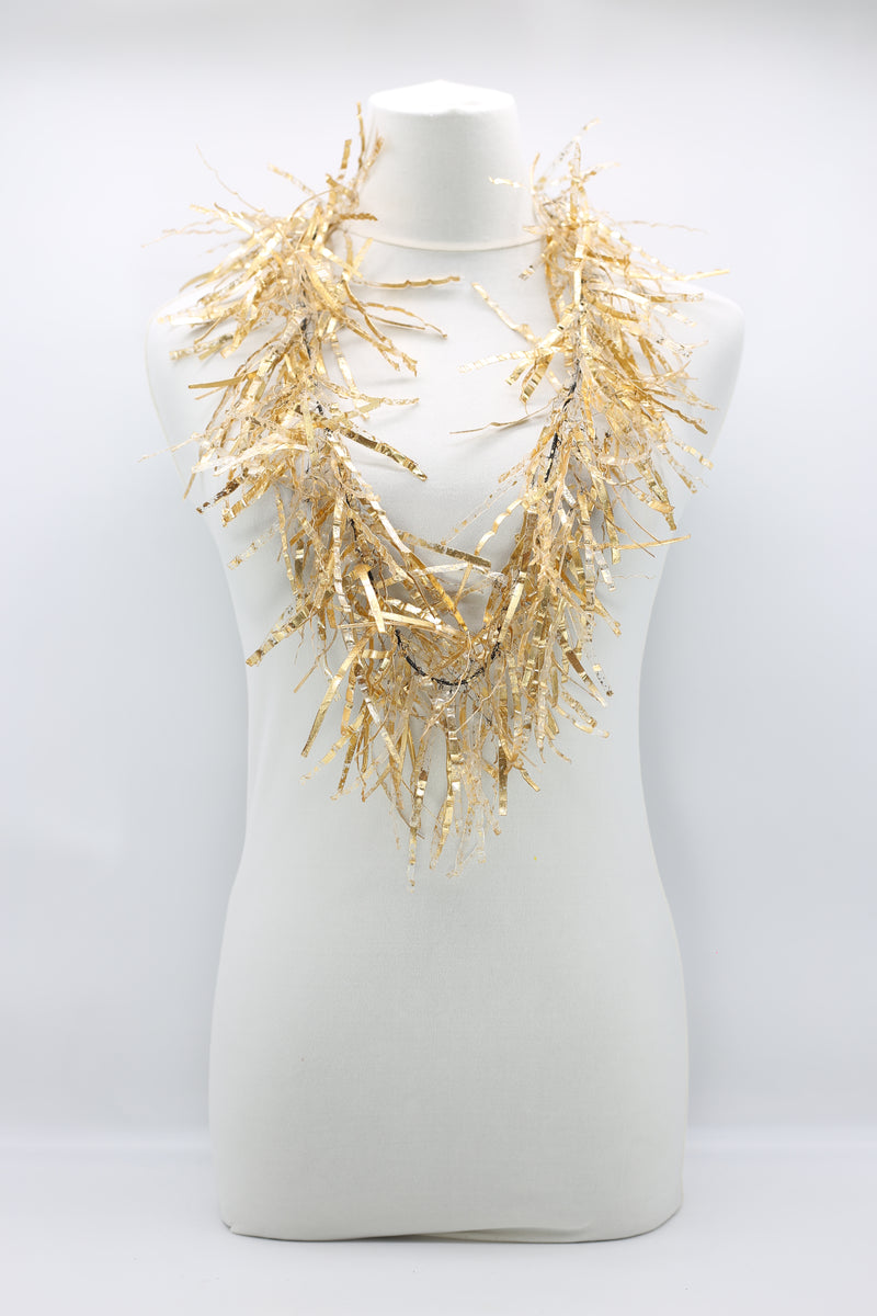 Jimi Hendrix Recycled Plastic Bottle Fringe Necklace - Hand gilded - Jianhui London