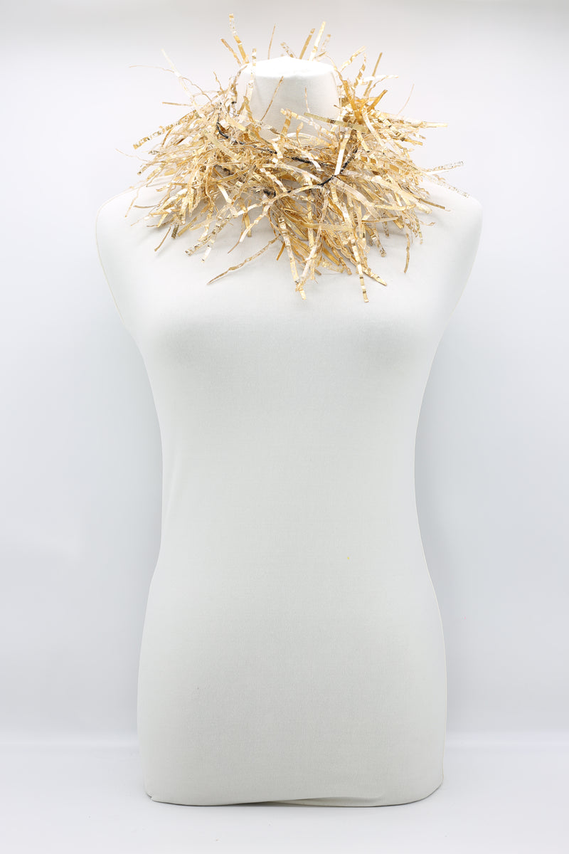 Jimi Hendrix Recycled Plastic Bottle Fringe Necklace - Hand gilded - Jianhui London