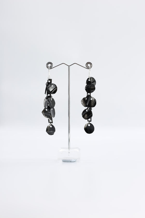 Aqua Water Lily earring - Hand painted - Jianhui London