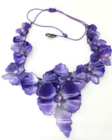 Iris Flower Necklace Inspired by Van Gogh – Lightweight Handmade Art Jewelry