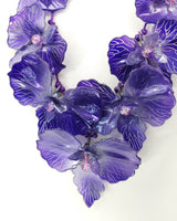 Iris Flower Necklace Inspired by Van Gogh – Lightweight Handmade Art Jewelry