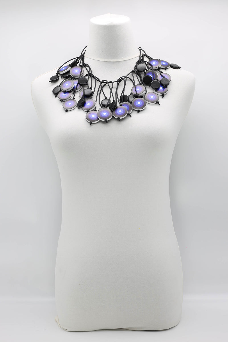 Jimi Hendrix Recycled Wooden Disks Necklace Short - Jianhui London
