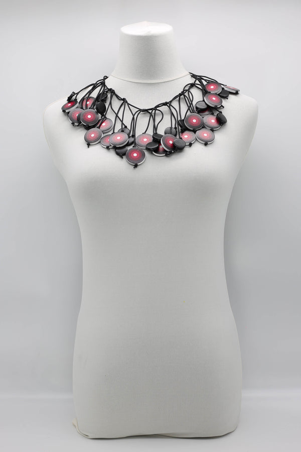 Jimi Hendrix Recycled Wooden Disks Necklace Short - Jianhui London
