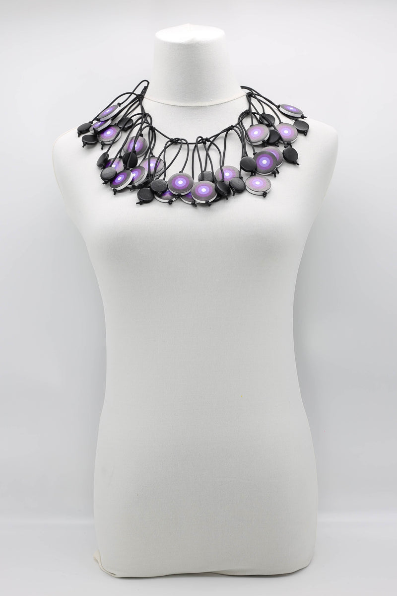 Jimi Hendrix Recycled Wooden Disks Necklace Short - Jianhui London