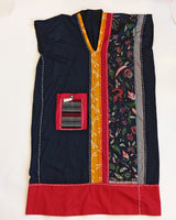 Sustainable Ramie Kaftan with Vintage Batik Patchwork | Lightweight Summer Dress