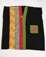 Sustainable Ramie Kaftan with Vintage Batik Patchwork | Lightweight Summer Dress