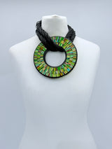 Boho Statement Mosaic Necklace or Round Bangle – Handmade Recycled Glass Art Jewelry - Medium