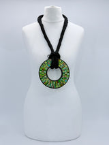 Boho Statement Mosaic Necklace or Round Bangle – Handmade Recycled Glass Art Jewelry - Medium