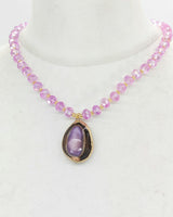 Minimalist Glass Bead Necklace with Upcycled Shell Pendant – Elegant Handmade Jewellery