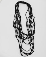 Handmade Recycled Textile Cord Statement Necklace – Multi Layer Lightweight Design - Unique Eco-Friendly Jewellery Gift