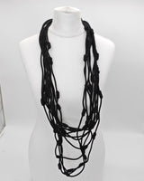 Handmade Recycled Textile Cord Statement Necklace – Multi Layer Lightweight Design - Unique Eco-Friendly Jewellery Gift