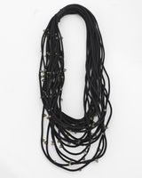 Handmade Recycled Textile Cord Statement Necklace – Multi Layer Lightweight Design - Unique Eco-Friendly Jewellery Gift