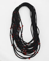 Handmade Recycled Textile Cord Statement Necklace – Multi Layer Lightweight Design - Unique Eco-Friendly Jewellery Gift