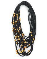 Handmade Recycled Textile Cord Statement Necklace – Multi Layer Lightweight Design - Unique Eco-Friendly Jewellery Gift