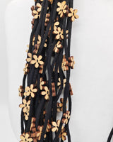Handmade Recycled Textile Cord Statement Necklace – Multi Layer Lightweight Design - Unique Eco-Friendly Jewellery Gift