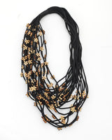Handmade Recycled Textile Cord Statement Necklace – Multi Layer Lightweight Design - Unique Eco-Friendly Jewellery Gift