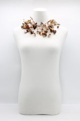 Handmade Heart Necklace – Recycled Wood, Red & Gold Statement Jewellery | Sustainable Gift