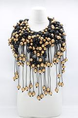 RECYCLED WOOD BERRY BIG CAPE NECKLACE - Jianhui London