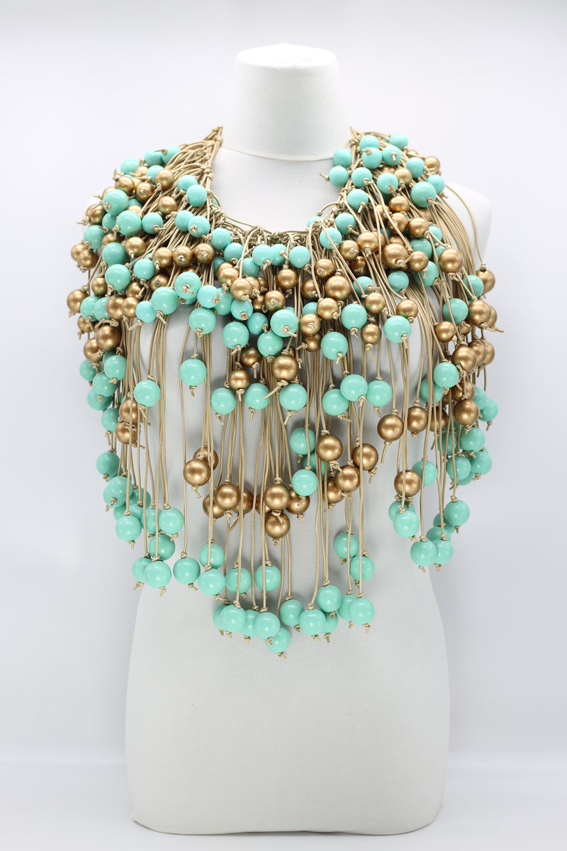 RECYCLED WOOD BERRY BIG CAPE NECKLACE - Jianhui London