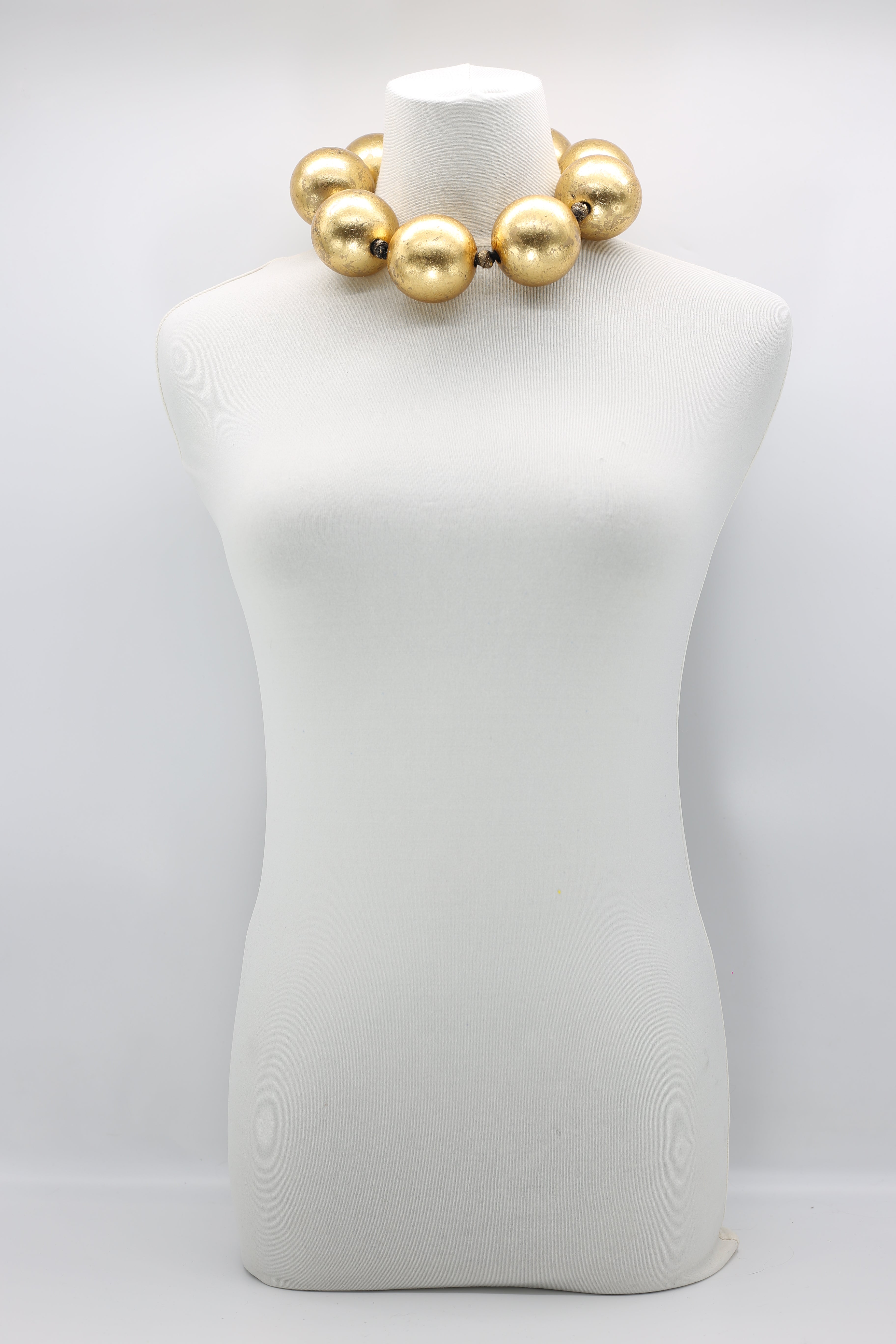 SUPER GIANT BEADS NECKLACES - HAND GILDED SOLID COLOUR – Jianhui London