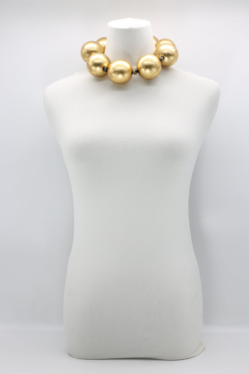 GIANT BEADS NECKLACES - HAND GILDED SOLID COLOUR - Jianhui London