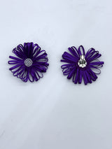 Handmade Chrysanthemum Clip On Earrings – Lightweight Floral Statement Jewelry Gift for Mom & Girlfriend
